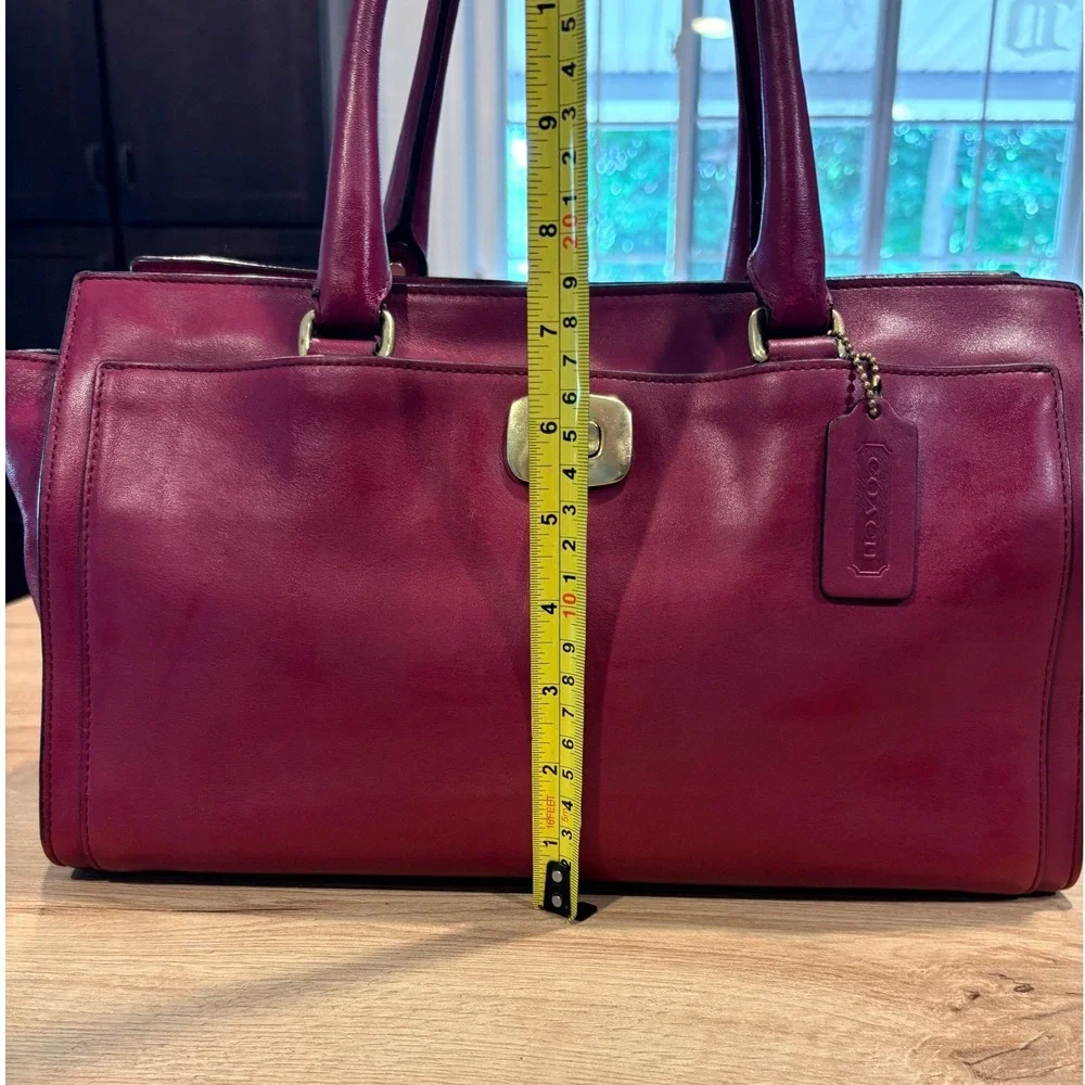 Coach Madison Satchel Magenta Pink Leather Handbag 25359 Brass Hardware